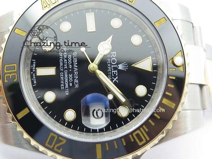 Submariner Dial Edition Bracelet Bezel SS Noob 1:1 YG Best Wrapped On LN 116613 A2836 Black YG 0212